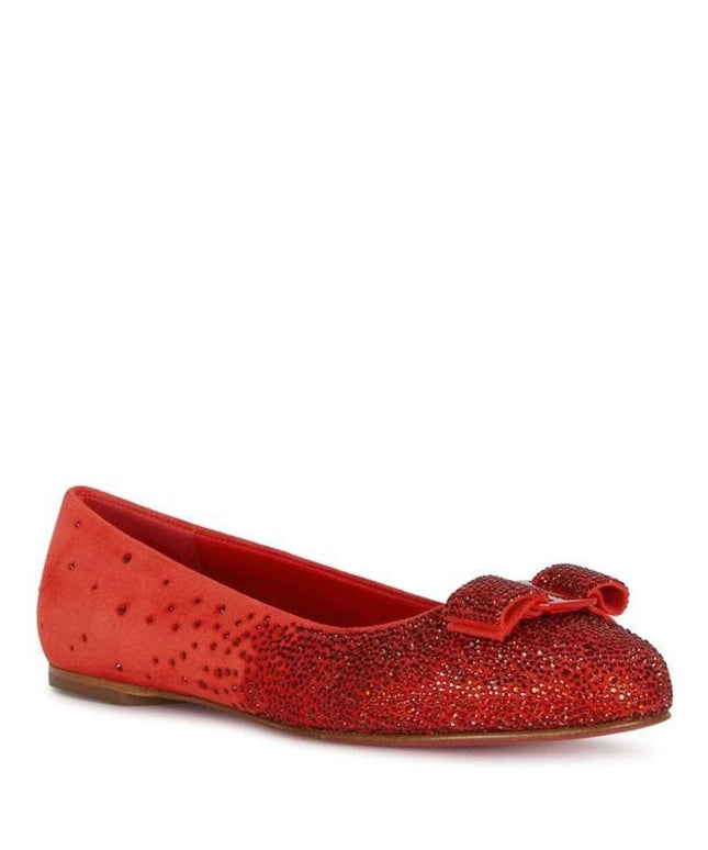 Salvatore Ferragamo Red Calfskin Ballet Flats
