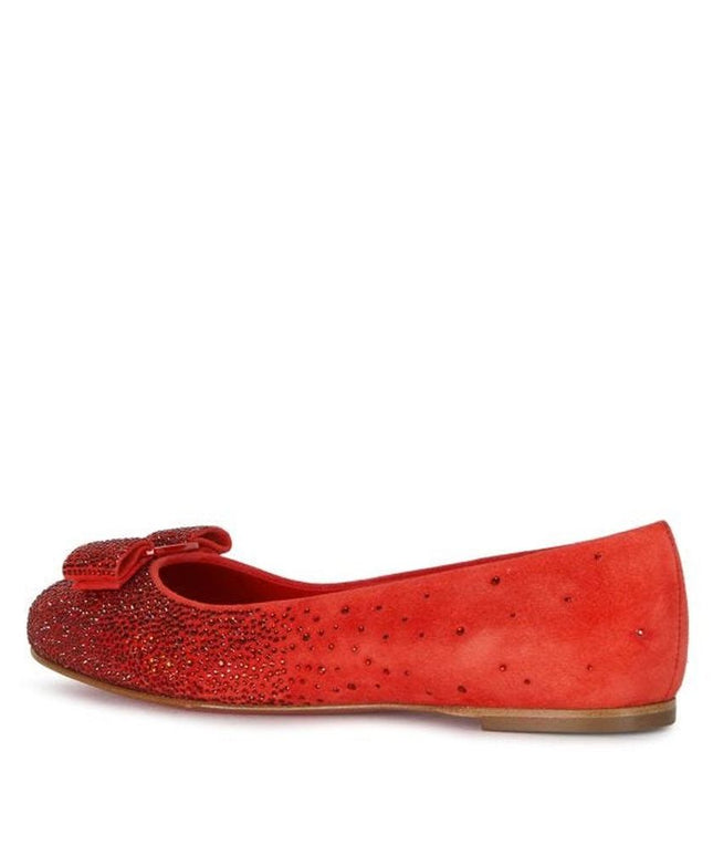 Salvatore Ferragamo Red Calfskin Ballet Flats