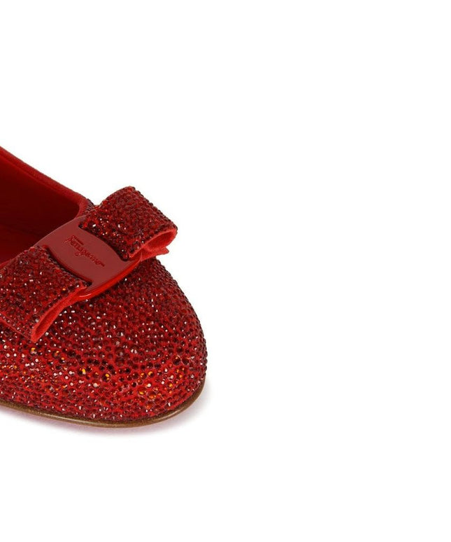Salvatore Ferragamo Red Calfskin Ballet Flats