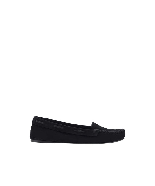 The Row Black Calfskin Moccassin