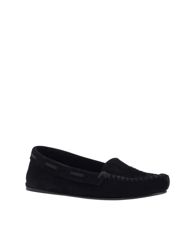 The Row Black Calfskin Moccassin
