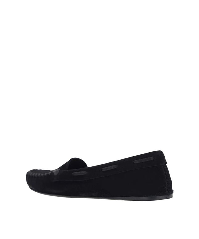 The Row Black Calfskin Moccassin