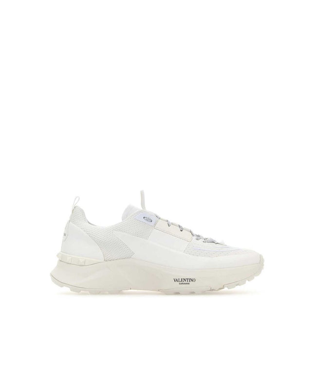Valentino Garavani White Fabric Athletic Sneakers