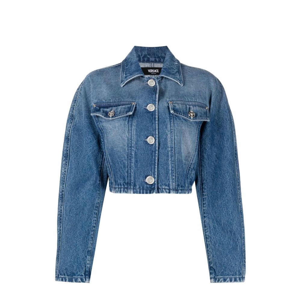 Versace Blue Cotton Denim Jacket