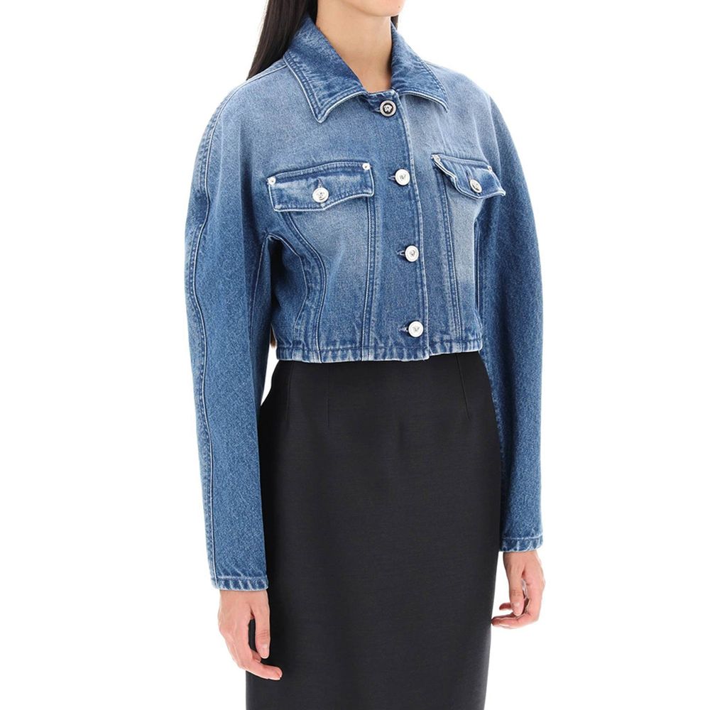 Versace Blue Cotton Denim Jacket