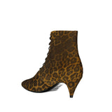 Saint Laurent Brown Calfskin Lace-Up Boots
