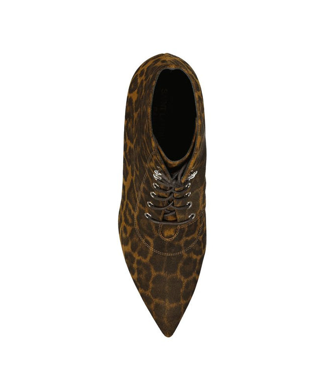 Saint Laurent Brown Calfskin Lace-Up Boots