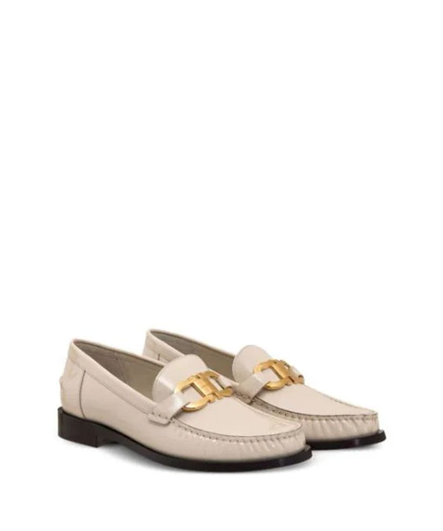 Salvatore Ferragamo White Calfskin Slip-On Loafers