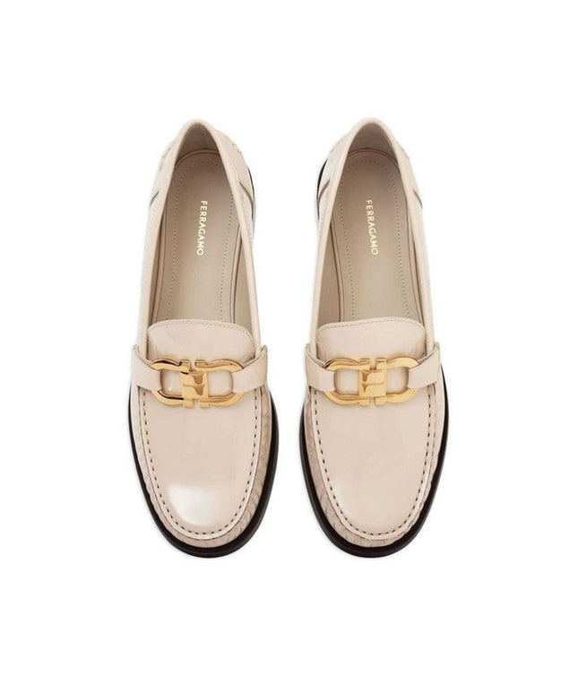 Salvatore Ferragamo White Calfskin Slip-On Loafers