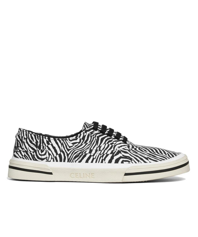 Celine Black Canvas Low Top Sneakers