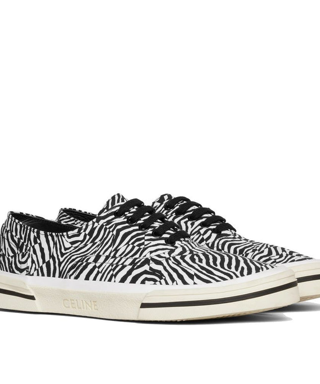 Celine Black Canvas Low Top Sneakers