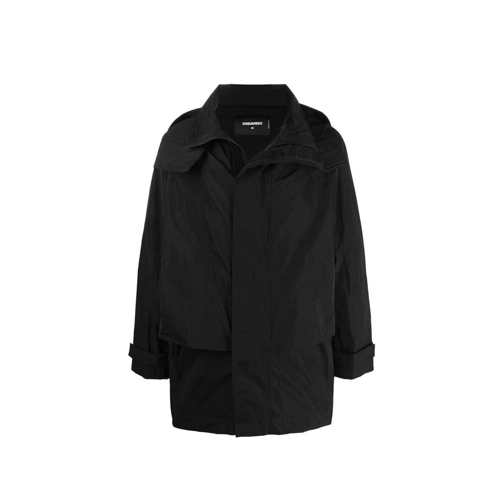 Dsquared² Black Nylon Rain Coat