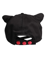 Dolce & Gabbana Black Cotton Logo Patch 6 Panels Baseball Cap Hat