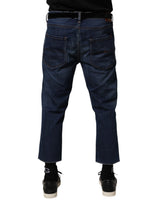 Vivienne Westwood Blue Mid Waist Cotton Men Cropped Denim Jeans