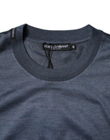 Dolce & Gabbana Blue Silk Crew Neck Short Sleeves Men T-shirt