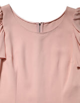 Dolce & Gabbana Pink Short Sleeves Round Neck Blouse Top