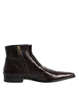 Dolce & Gabbana Bordeaux Chelsea Men Short Ankle Boots Shoes