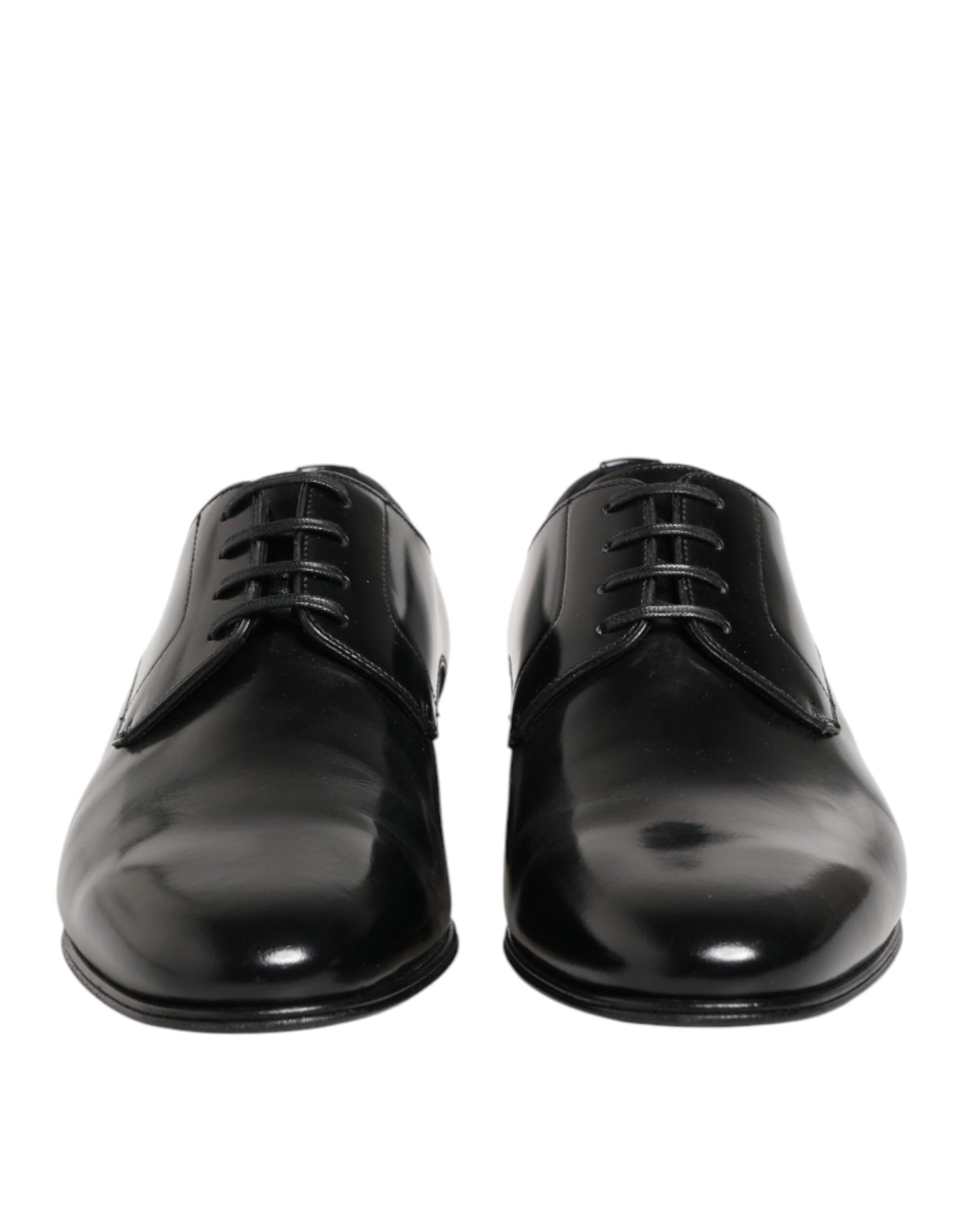 Dolce & Gabbana Black Calfskin Leather Derby Men Dress Shoes