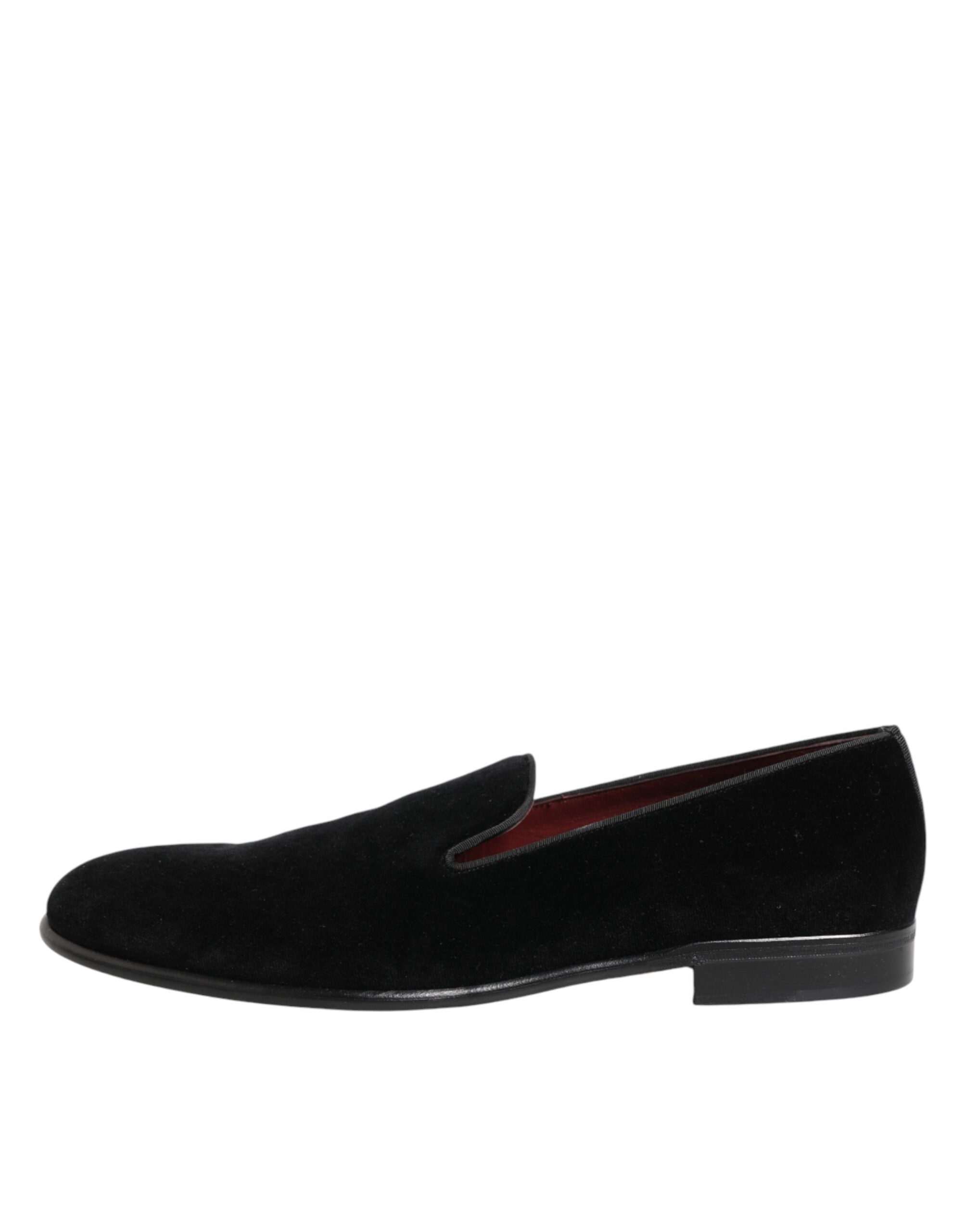 Dolce & Gabbana Black Leather Suede Slip On Loafer Dress Shoes