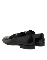 Dolce & Gabbana Black Leather Slip On Dress Men Loafers Shoes
