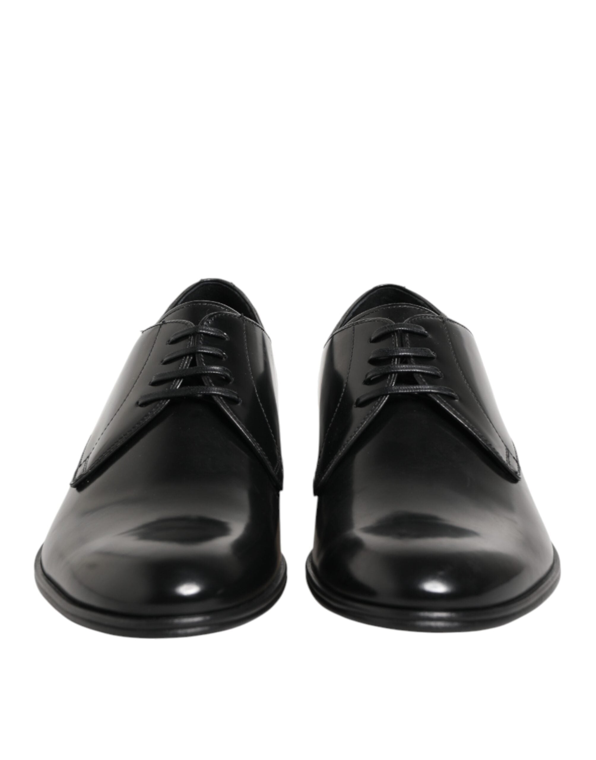 Dolce & Gabbana Black Calfskin Leather Derby Dress Shoes