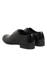 Dolce & Gabbana Black Calfskin Leather Derby Dress Shoes