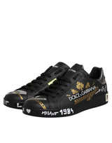 Dolce & Gabbana Black Crown Logo Low Top Men Sneakers Shoes