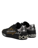 Dolce & Gabbana Black Crown Logo Low Top Men Sneakers Shoes