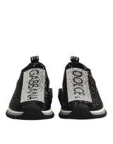 Dolce & Gabbana Black Strass Slip On Men Sorrento Sneakers Shoes