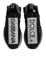 Dolce & Gabbana Black Strass Slip On Men Sorrento Sneakers Shoes