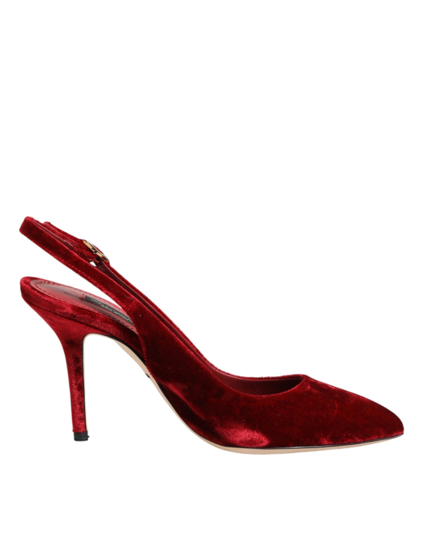 Dolce & Gabbana Red Suede High Heels Slingbacks Sandals Shoes