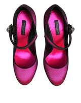 Dolce & Gabbana Pink Strass Mary Janes Heels Pumps Shoes