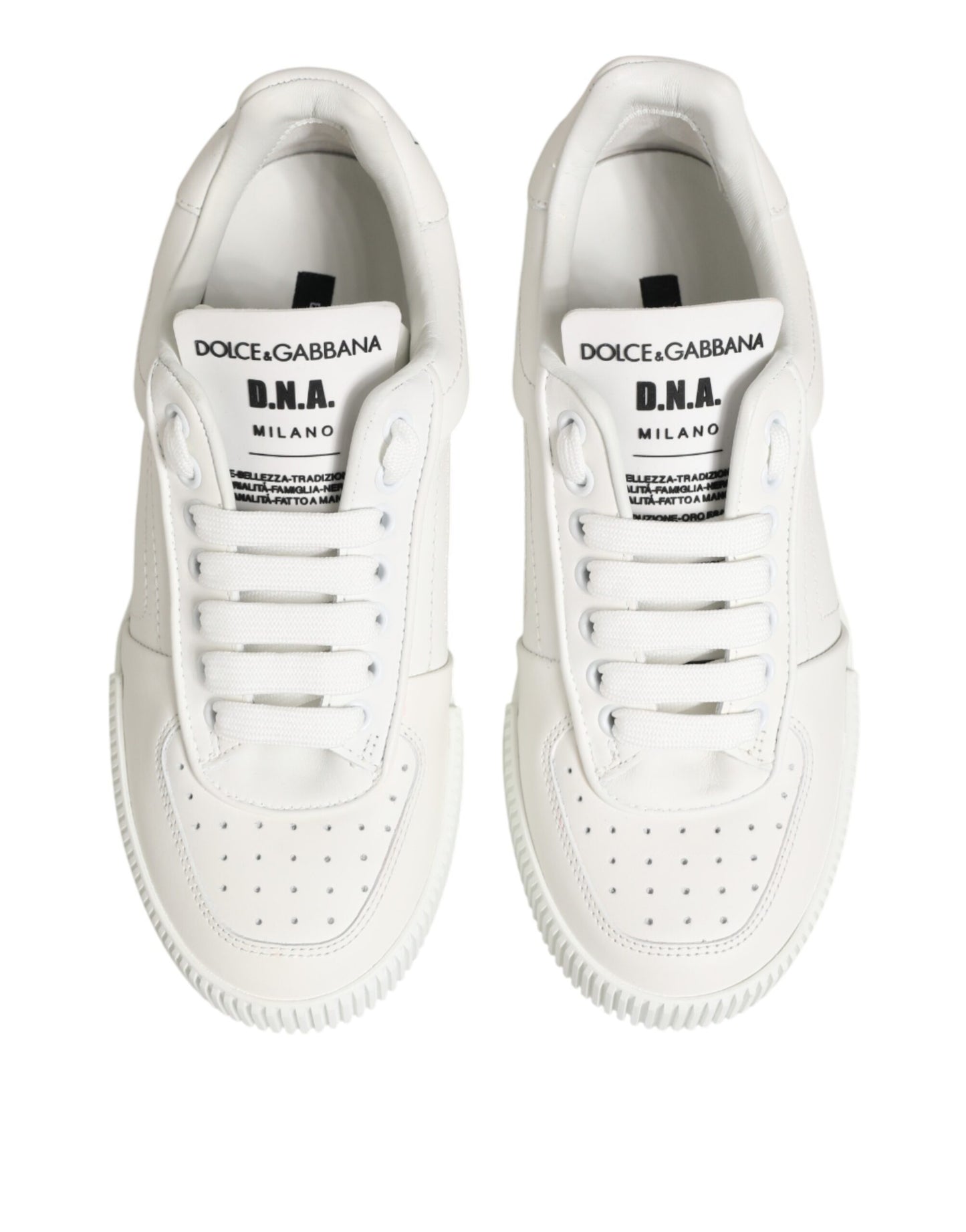 Dolce & Gabbana White Leather MIAMI Low Top Sneakers Shoes