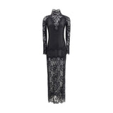 Rabanne Black Polyamide Long Dress