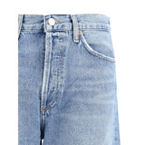 Agolde Blue Cotton Straight-Leg Jeans