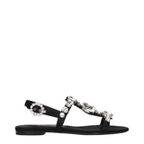 Dolce & Gabbana Black Satin Flat Sandals