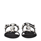 Dolce & Gabbana Black Satin Flat Sandals