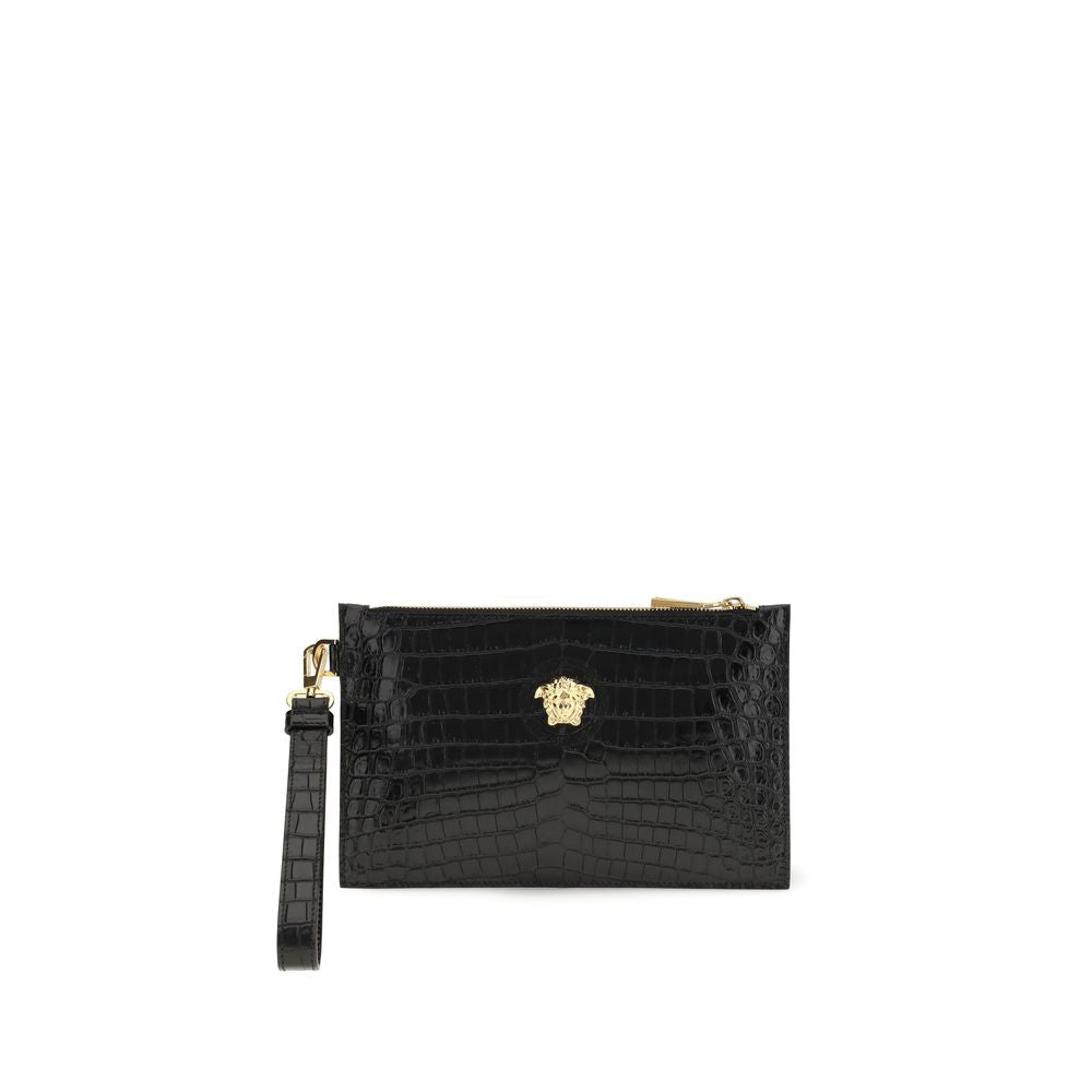 Versace Black Calf Leather Bos Taurus Wallet