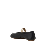 Margiela Black Calf Leather Bos Taurus Ballet Flats