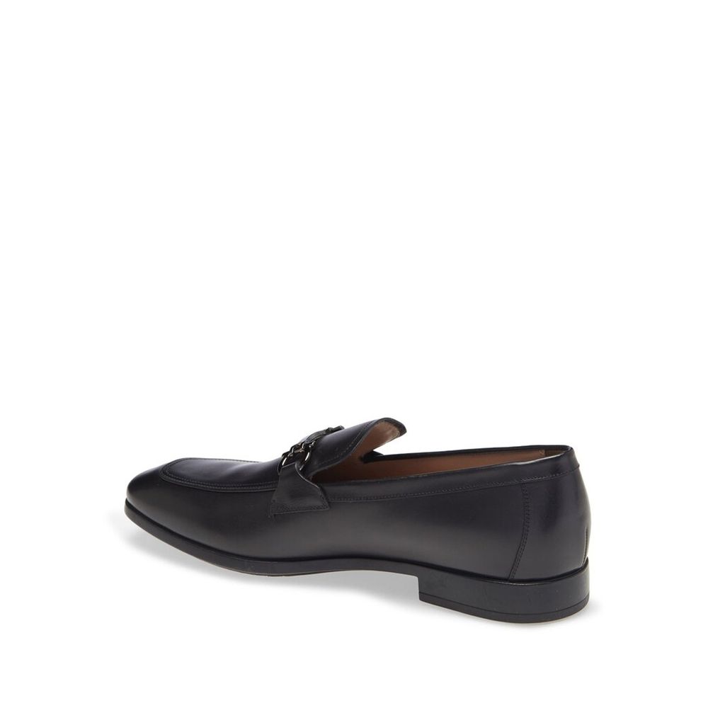 Salvatore Ferragamo Black Calfskin Slip-On Loafers