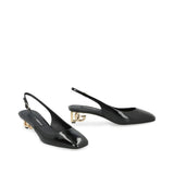 Dolce & Gabbana Black Calfskin Mid Heel Pumps