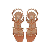 Valentino Garavani Brown Leather Strap-On Sandals