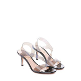 Gianvito Rossi Black Rubber Stiletto Heel Sandals