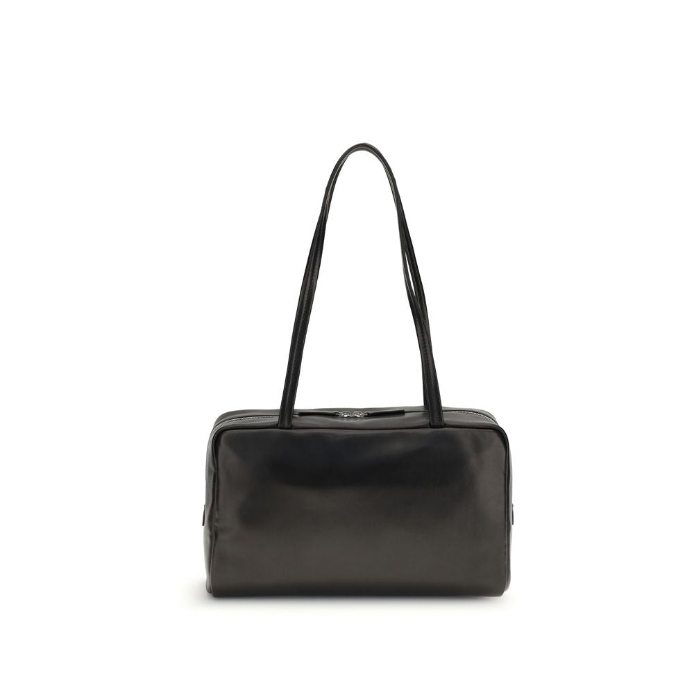 The Row Black Calf Leather Bos Taurus Shoulder Bag