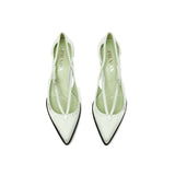 Prada Green Silk Mid Heel Pumps