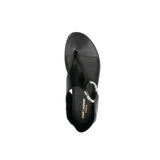 Saint Laurent Black Calfskin Strap-On Sandals