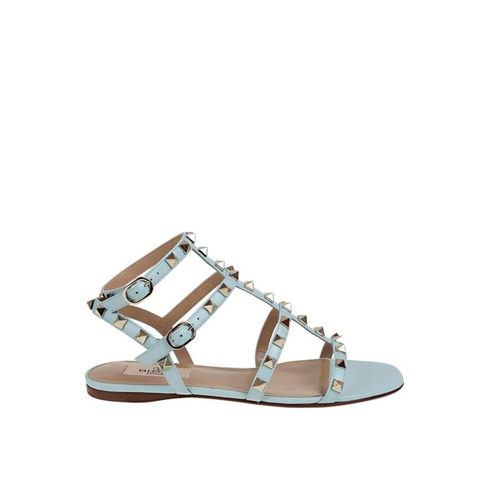 Valentino Garavani Blue Calfskin Strap-On Sandals