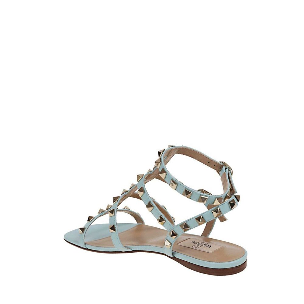 Valentino Garavani Blue Calfskin Strap-On Sandals