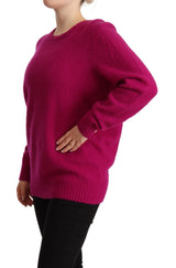 Drumohr Dark Pink Long Sleeves Round Neck Pullover Sweater