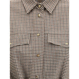 Brunello Cucinelli Brown Fleece Wool Pattern Shirt